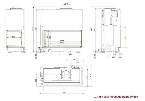 brunner architektur-kamin eck 53/121/50 r фото