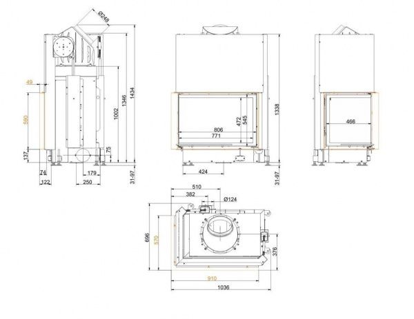brunner eck-kamin 57/82/48 l фото